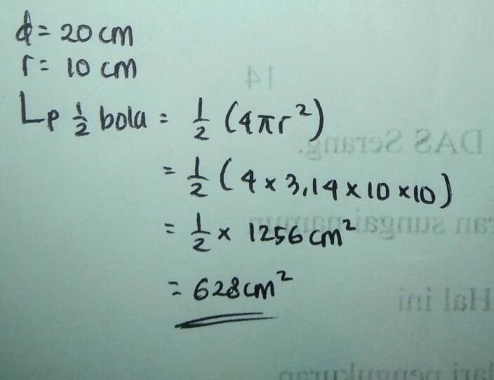 4 Diketahui Setengah Bola Lihat Cara Penyelesaian Di Qanda