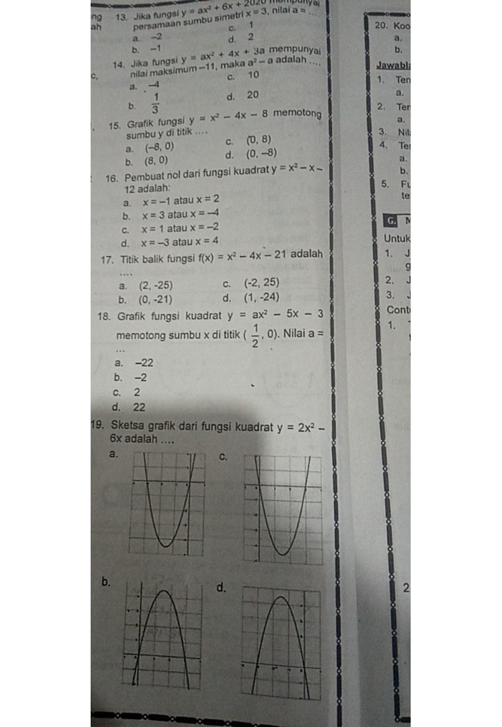 Persamaan Fungsi Kuadrat Lihat Cara Penyelesaian Di Qanda Persamaan Fungsi Kuadrat Lihat Cara Penyelesaian Di Qanda