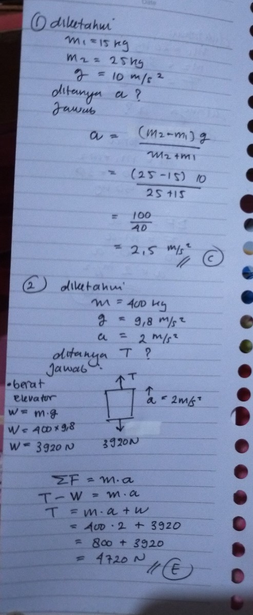 Sebuah Elevator Bermassa Lihat Cara Penyelesaian Di Qanda