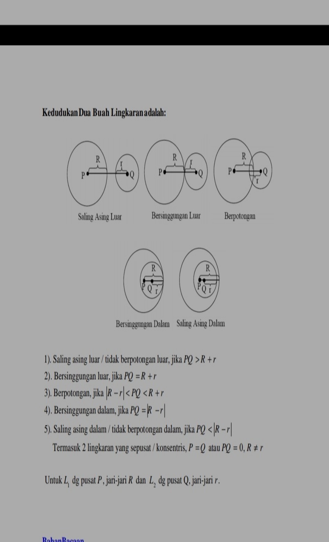 18 Diketahui Dua Lingkara Lihat Cara Penyelesaian Di Qanda