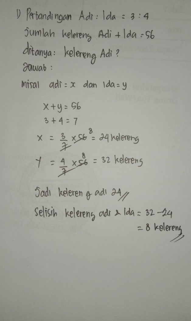1 Perbandingan Kelereng A Lihat Cara Penyelesaian Di Qanda