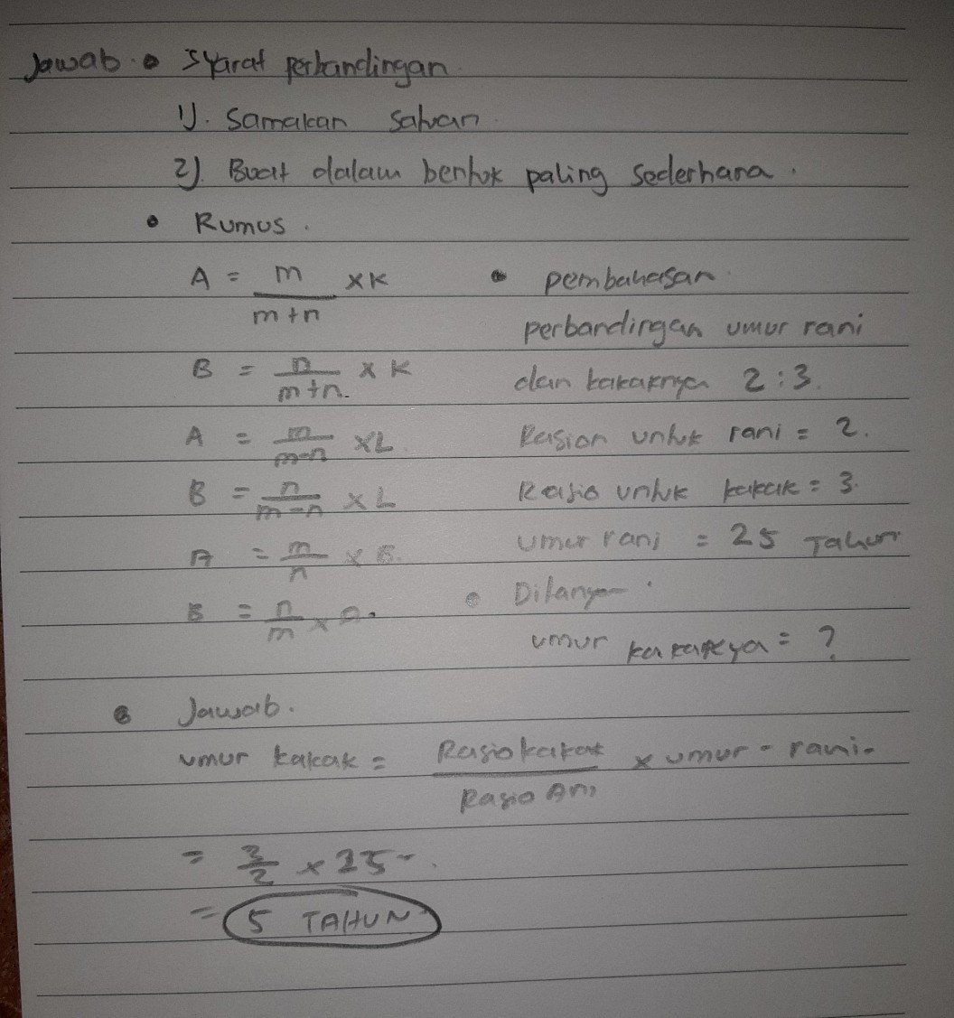 Perbandingan Umur Dan Kak Lihat Cara Penyelesaian Di Qanda