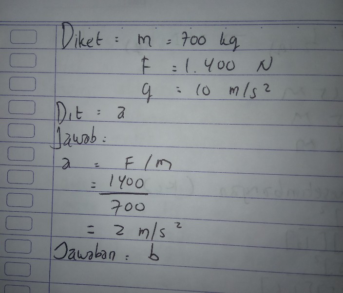 Mobil Bermassa 700 Kg Mog Lihat Cara Penyelesaian Di Qanda