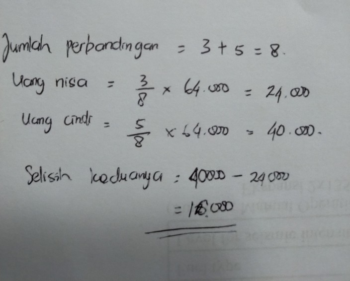 Perbandingan Uang Nissa D Lihat Cara Penyelesaian Di Qanda