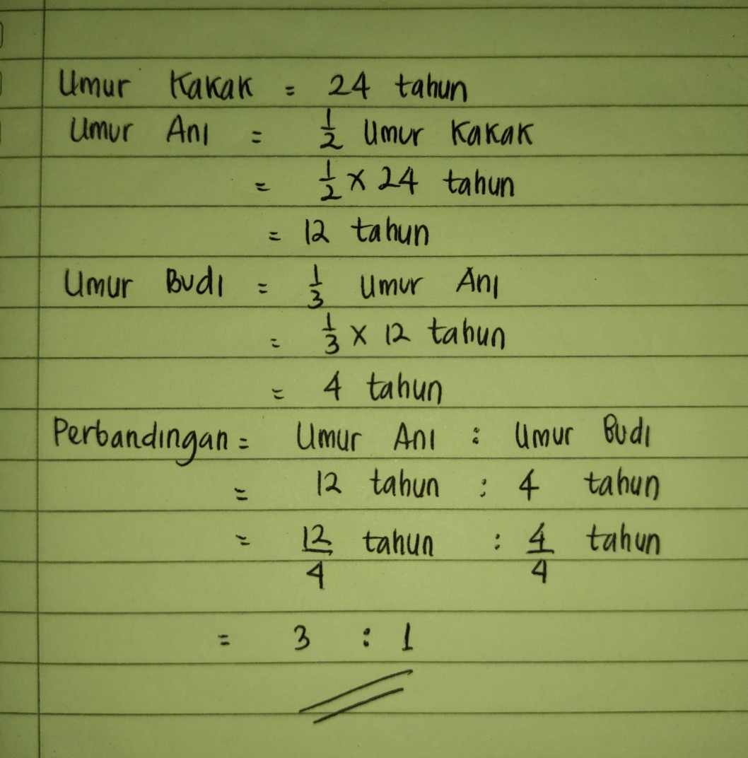 Umur Ani Dfrac12 Dari Umu Lihat Cara Penyelesaian Di Qanda